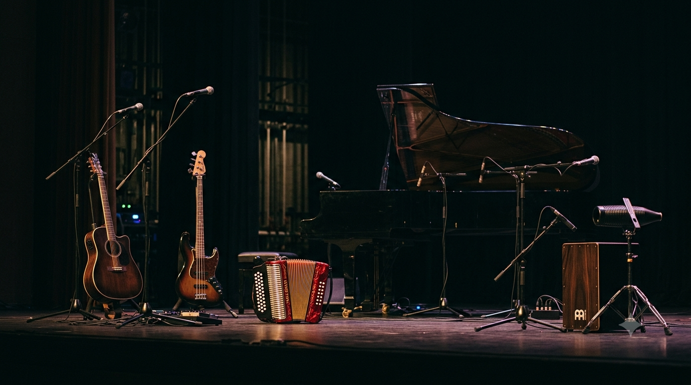 Escenario con instrumentos